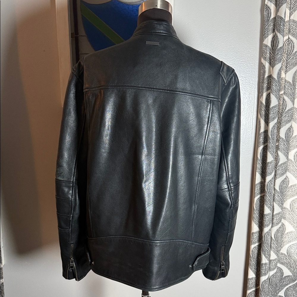Andrew Marc Black Leather Moto Jacket SZ M - Picture 5 of 11
